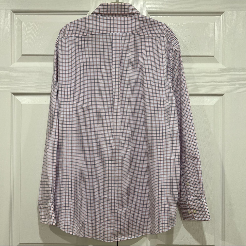 LAUREN RALPH LAUREN Check Button Down Blue Pink Mens Size XL Neck: 17 1/2 34/35 - Picture 2 of 7